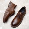 Derby Shoes Men's Shoes Leather Breathable British Style Heightening Casual Leather Shoes Men's 2025 New Spring Platform Trendy Shoes