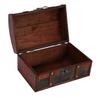 r_planning Antique Retro Wooden Box with Embossed Pu Rivets and Decorative Trinket Box