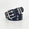 110cm Unisex Men Belts For Women High Quality Double Hole Star Eyelet Hip Hop Rock Subculture Belt Punch Free Size