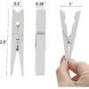 50Pcs White Wooden Clothesp, 2.9 inch Clothes P for Crafts, Natural Laundry Hanging Clips, DIY Cheer Pin