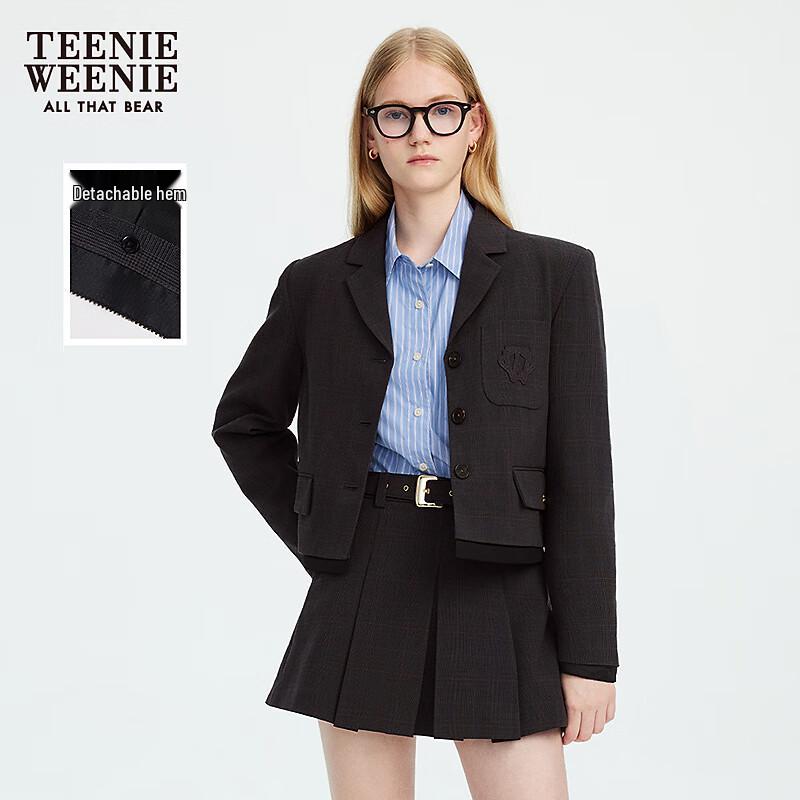 Teenie Weenie Women s Retro Academic Style Detachable Hem Blazer M