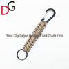 Paracord Woven Keychain with Black Mountaineering Clip for Outdoor Use