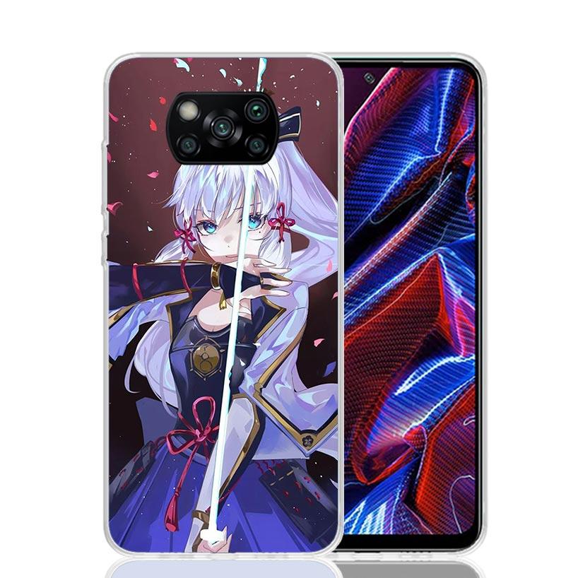 Genshin Impact Kamisato Ayaka Phone Case For Xiaomi Poco F7 Ultra X7 X6 Pro X5 Redmi 15 15C 13 13C 12 12C 10 10A 10C 9 9A 9C 9T