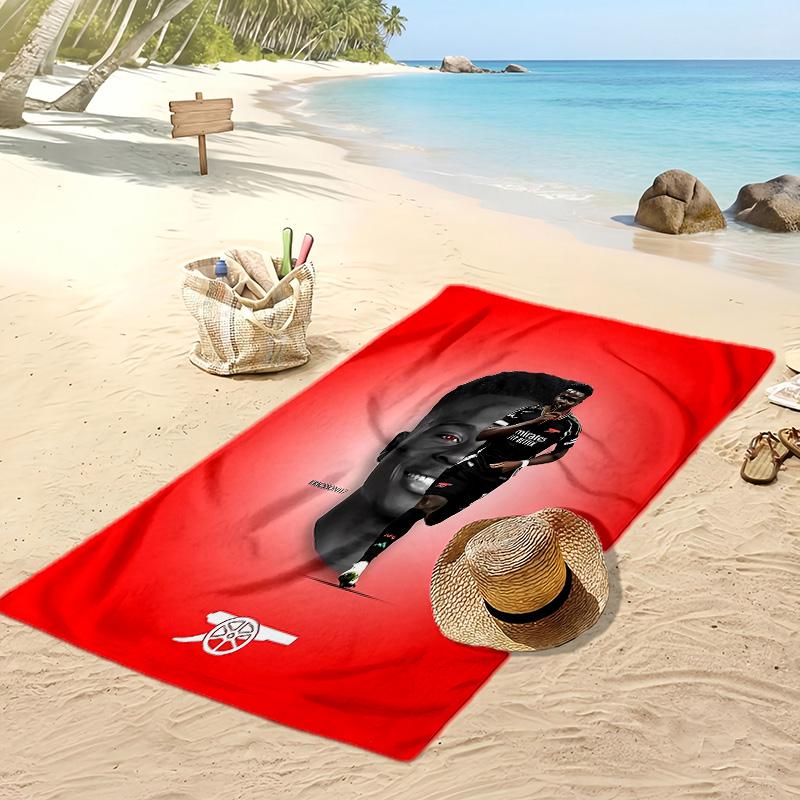 Asciugamano da Spiaggia Stampato Bukayo Saka Asciugamano Morbido ad Asciugatura Rapida Coperta da Spiaggia Rettangolare Grande Portatile per Viaggi Piscina