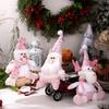 Pink Glitter Christmas Decorations Figurine Design Ornament Shape Santa Claus Ornament Glitter Finish Pendant Style