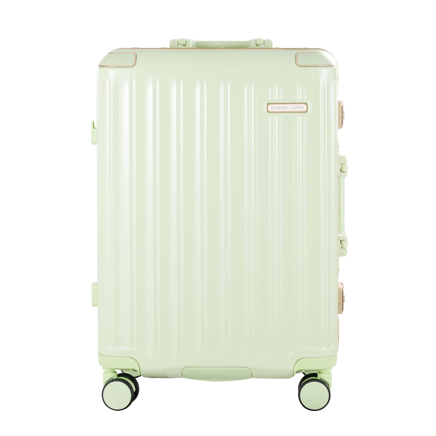 

Suitcase L Aluminum with USB Carry Carry with Cup Charging Overnight 360 Degree Large Overseas Domestic Travel [GURAMU] S, M, Size, Frame, Port, зелений