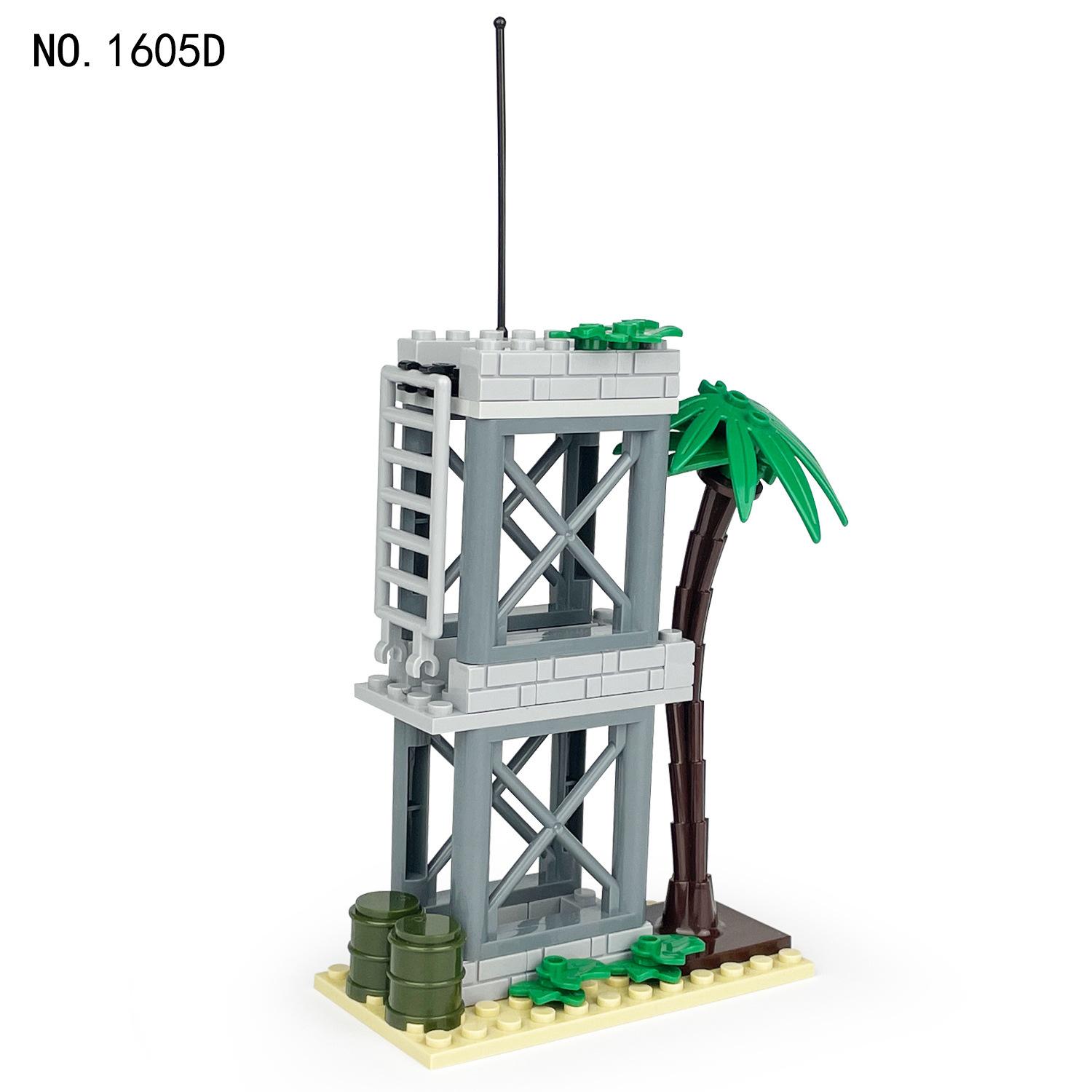 

MOC Военная серия Watchman Сторожевая башня сцена строительные блоки игрушки