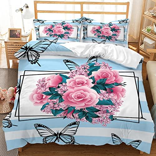 Luxury Bedding Set 3D Print Tulip Rose Print Duvet Cover Set Quilt Cover King Queen Size for Wedding Polyester Comforter Cover