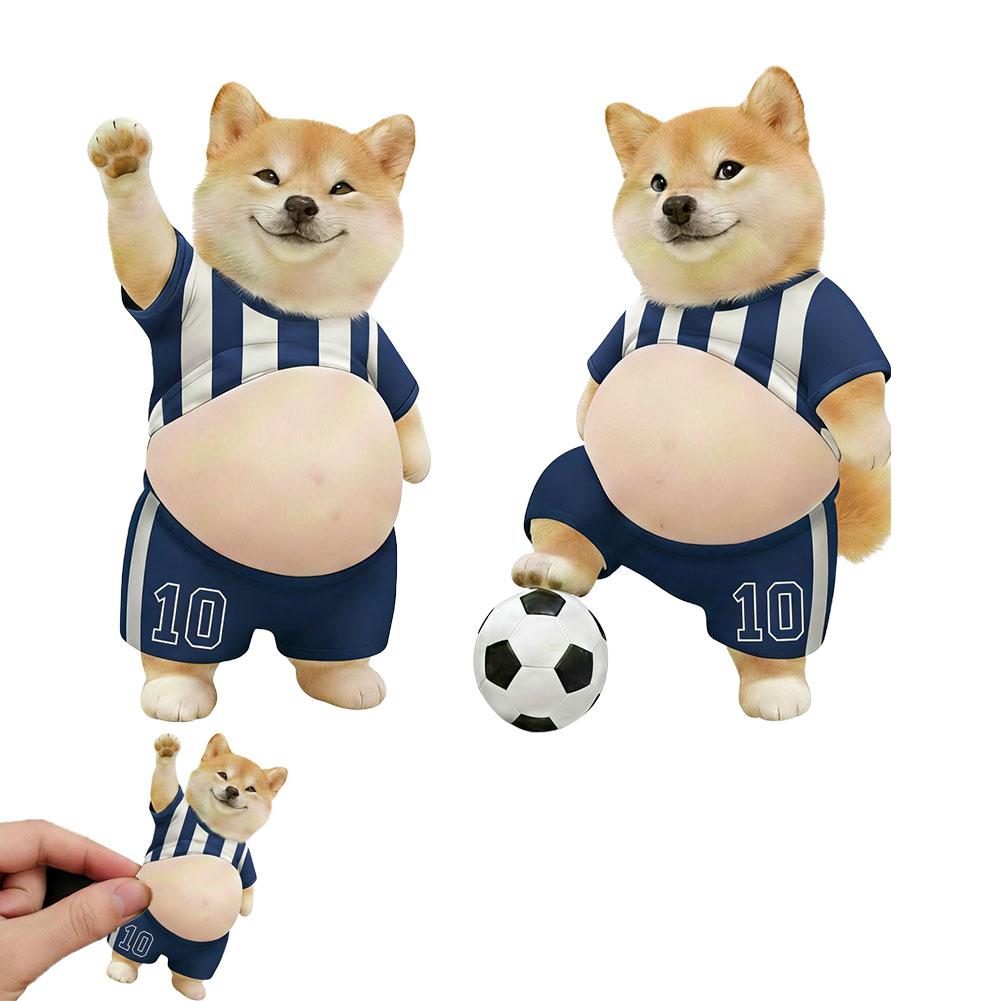 2Pcs 3D Shiba Inu Dog Belly Pinching Stickers Creative Cartoon Stress Relief Stickers Decoration For Phone Notebook Gifts