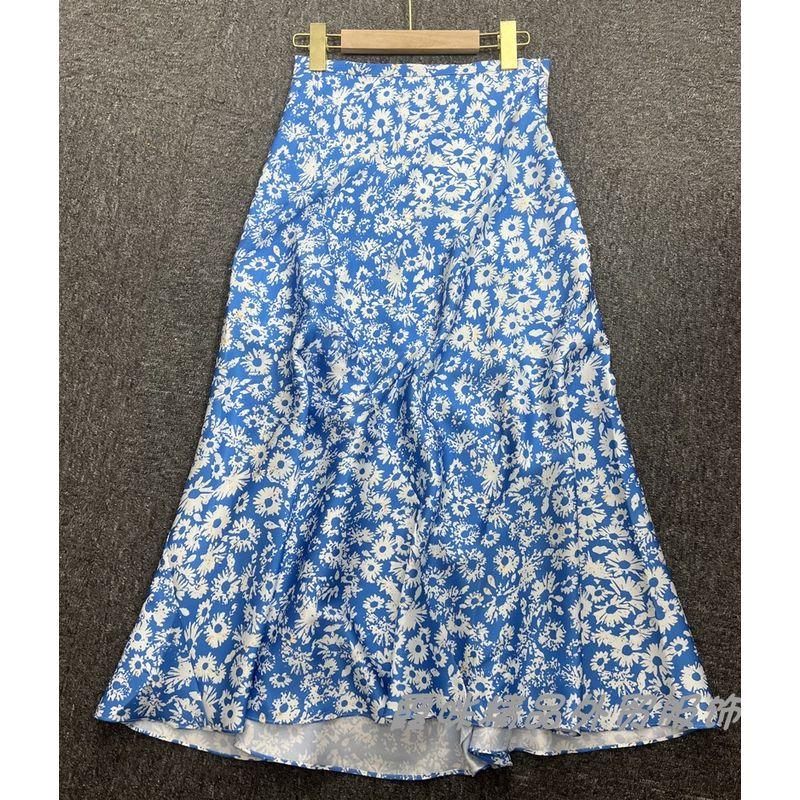 

Экспорт Блогеры Тот же Стиль Синий Принт Слим Маленькая Маргаритка Blue Daisy Print S