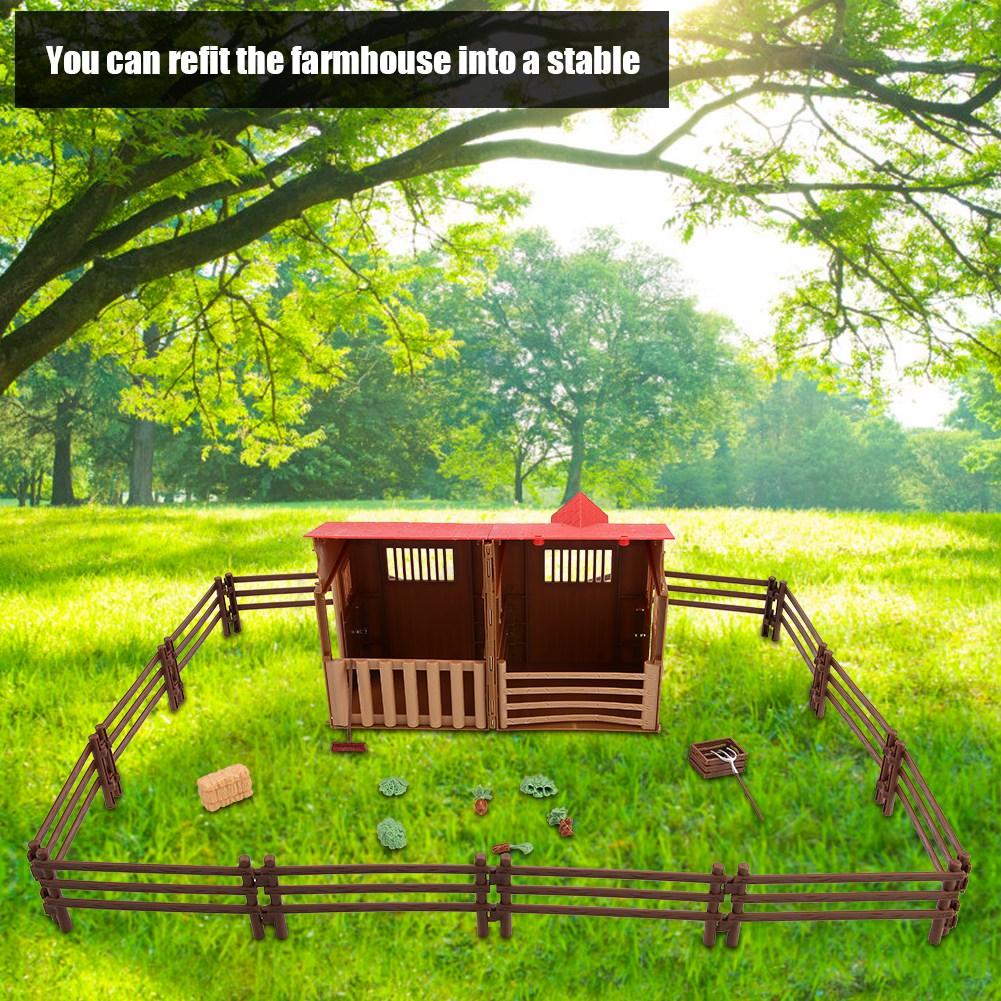 Children Farm Toy Accessories Set Simulation Mini Farmhouse Scene Model