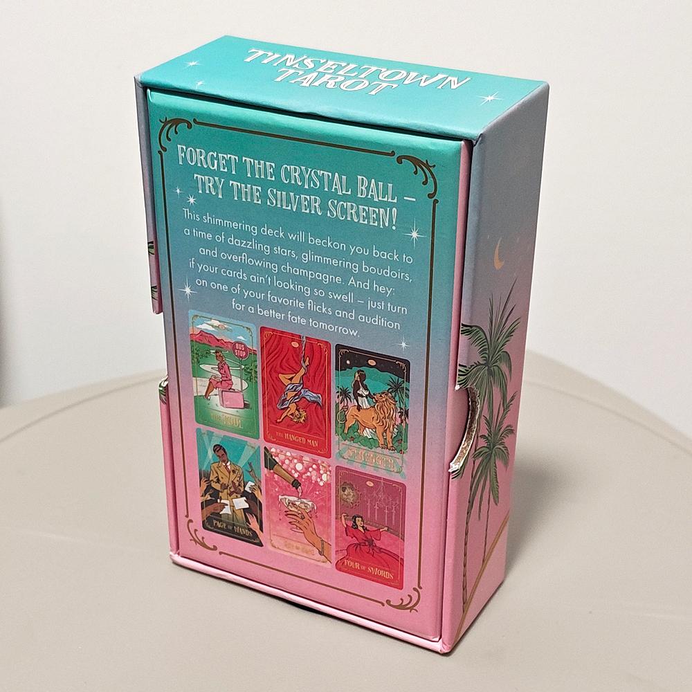 12*7cm Tinseltown Tarot in stabiler Box Rosa Vintage Hollywood-inspiriertes Deck 78 illustrierte Karten