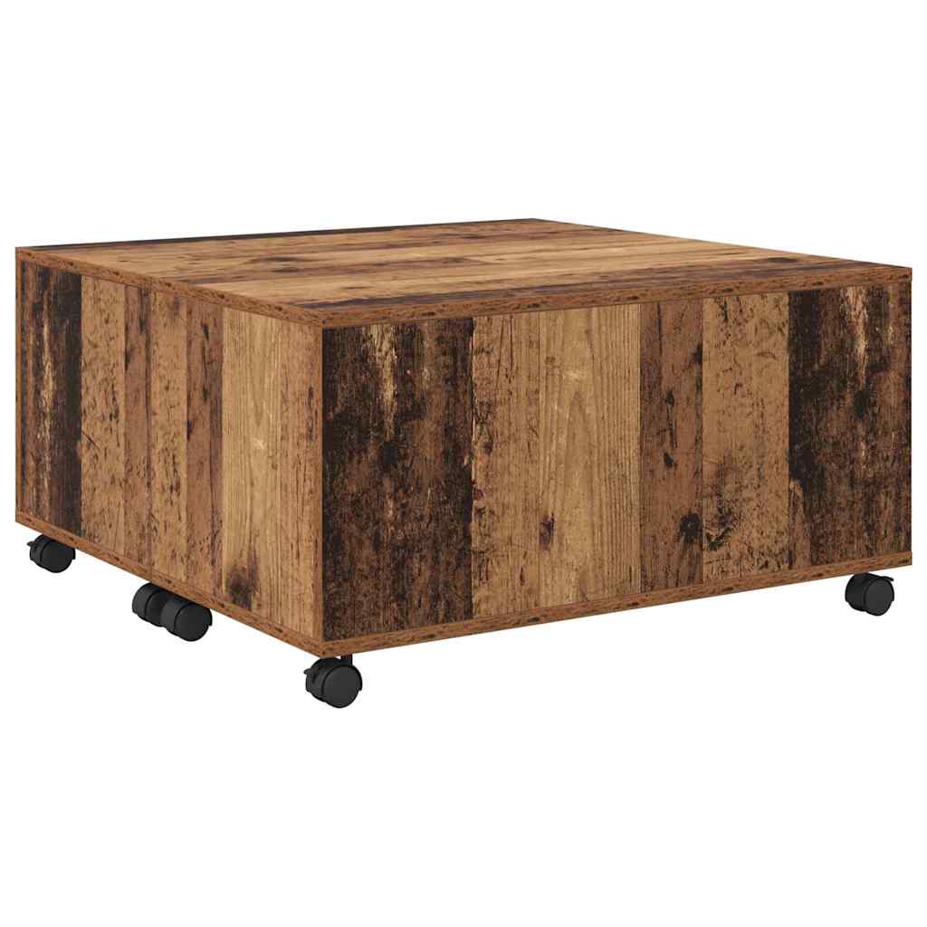 Coffee Table with Drawers Rustic Wood Look 75 x 75 x 38 cm Engineered Wood