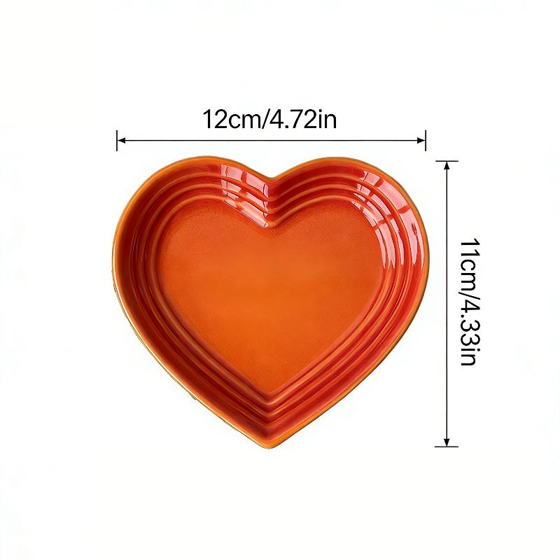 Ceramic Cat Bowl Extra Heart-Shaped Wide Anti Vomiting Stress Free Design12Cm Durable Ceramic Pet Bowl For Small Cats Dogs