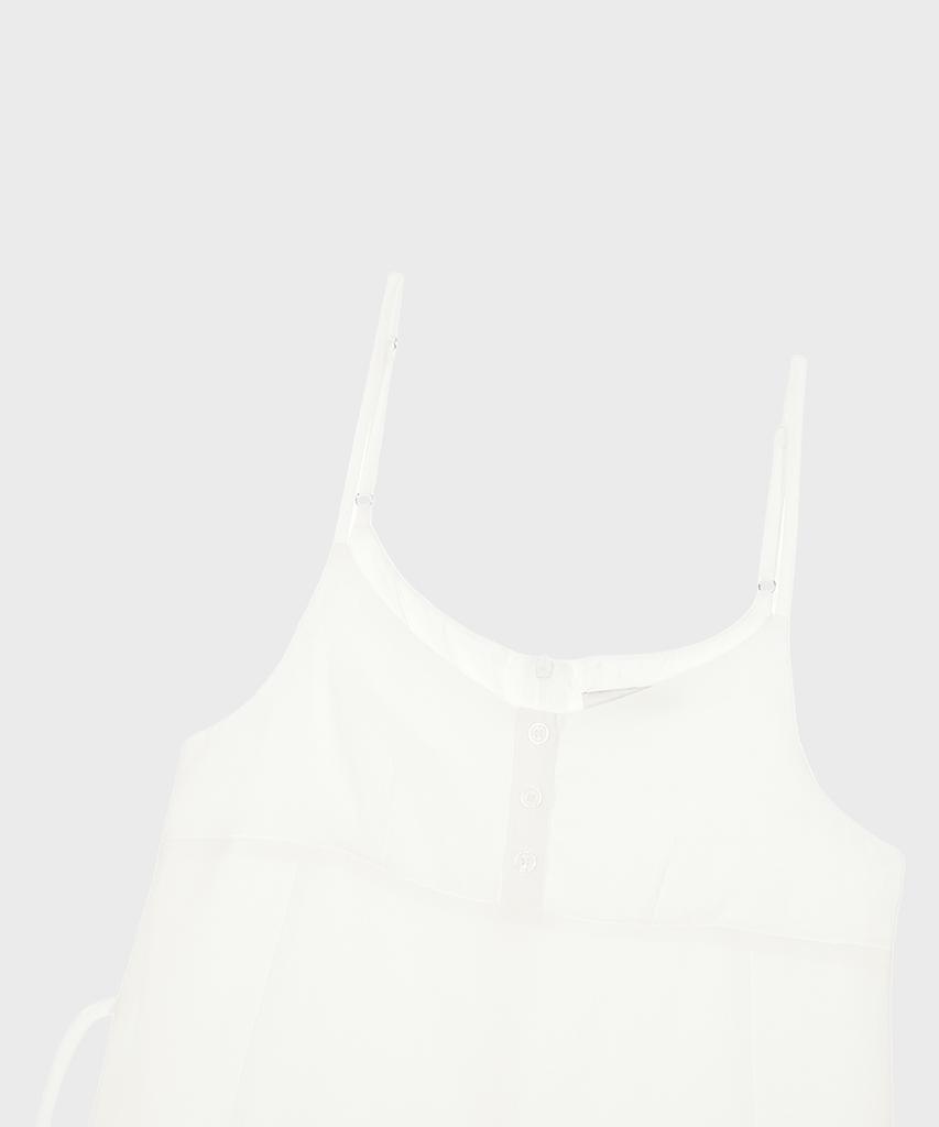Alkialka Pleated Chiffon Mini Dress (Ivory)