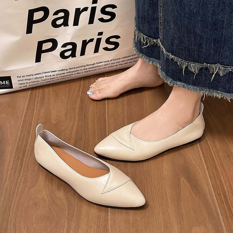 Spring and summer new fashion pointed shallow mouth single shoes flat comfortable casual Doudou shoes one pedal single shoes