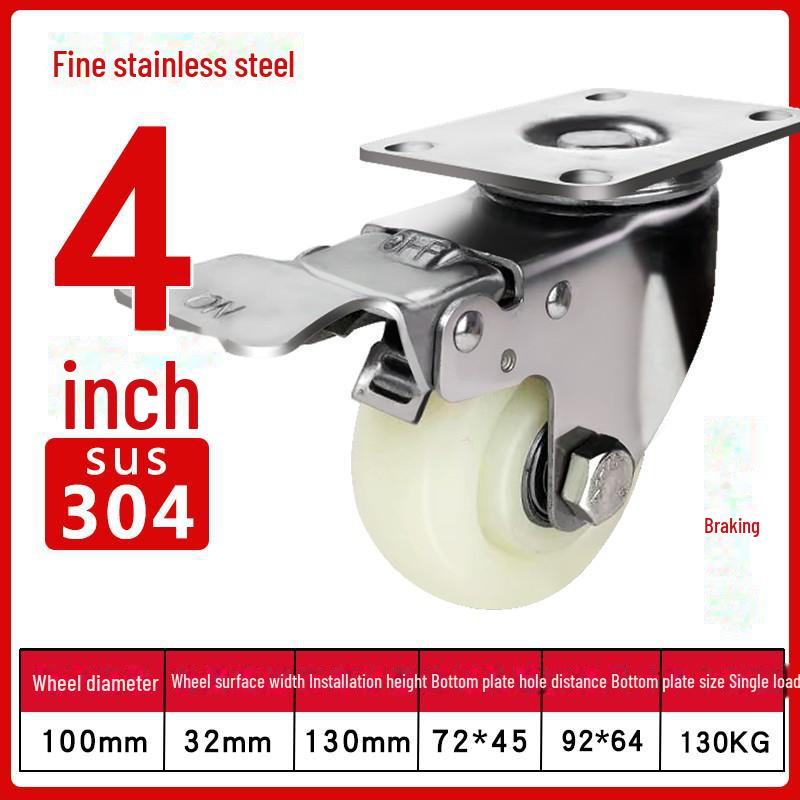 Robustes, wasserdichtes Nylon-Lenkrad aus Edelstahl 304 mit Bremse (4", 5", 6", 8").