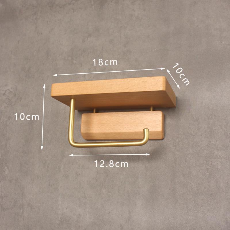 Bathroom Roll Rack Home Wall Mounted Storage Paper Towel Holder Black Walnut Toilet Roll Paper Holder No-Punch Home Decoration