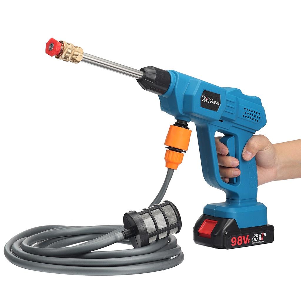 98VF Cordless Car Washer Spray Water Gun Car Wash Cleaning Machine for Makita 18V High Pressure with 1200mAh Battery