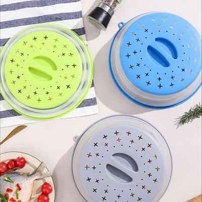 Multifunction Microwave Splatter Cover Anti Flies Splash-proof Food Preservation Cover Easy Grip BPA-Free Fruit Washing Basket