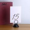 Solid Wood Table Accessory Number Holder, Metal Place Card Foodservice Split-Ring Style Weighted Holder Menu Stand for Photos, Memo, Notes,