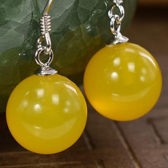 1 Pair Dangle Earrings Allergy Free Unfading High Gloss Polishing Pendant Decoration Geometric Faux Crystal Bead Hook Drop Earrings Fashion Jewelry