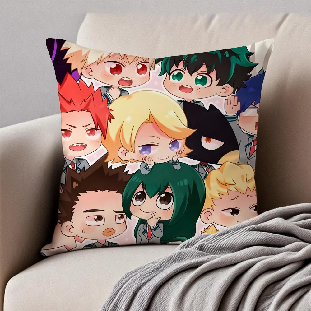 Inspirational Dynamic MMy Hero Academias Cushion Cover Pillowcase Antidustmite Invisible Zipper Short Plush Sofa Cushion