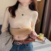 Super Thick Sweater Women's Winter Thickened Plush Bottoming Shirt New Autumn and Winter with Semi-turtleneck Integrated Plush Top