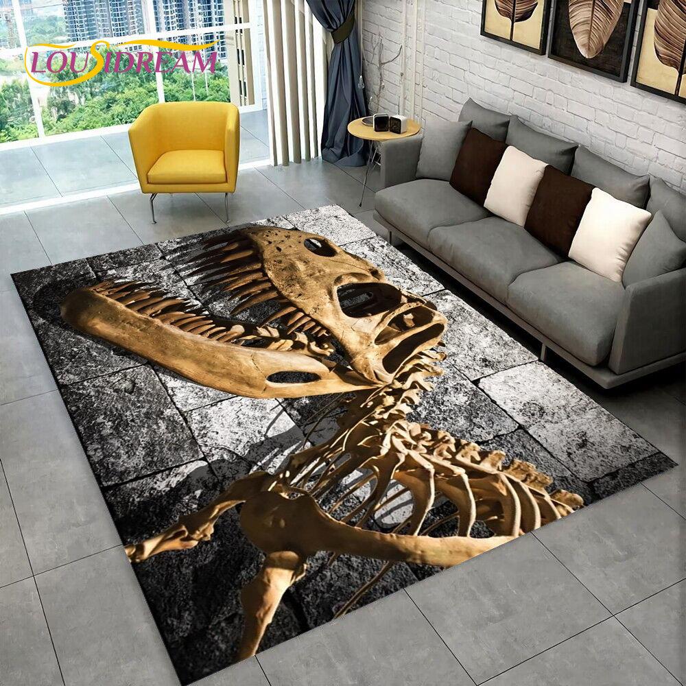 Animal Dinosaur Fossil Series 3D Area Rug,Carpet Rug for Home Living Room Bedroom Sofa Doormat Kitchen Decor,Non-slip Floor Mat
