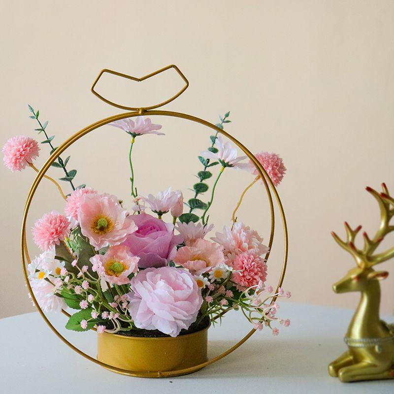 Simulated Rose, Daisy, Star Flower Artificial Flower Basket For Table Decoration, Living Room Setting, Indoor Decoration.