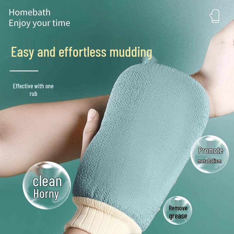 Exfoliating Double-Sided Back Scrubber Towel & Gloves for Men and Women - Gentle Yet Effective