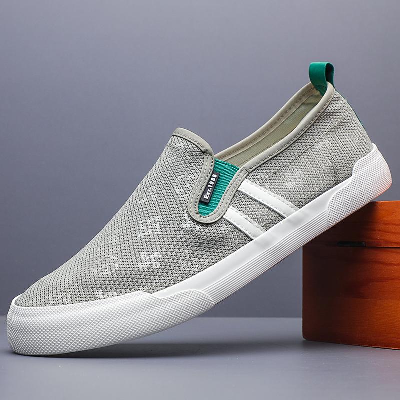 

Fashion 2025 New Men s Canvas Summer Leisure Shoes Anti-slip Driving Work Shoes Lace Up Lightweight Breathable Mesh Shoes SS25640 38
