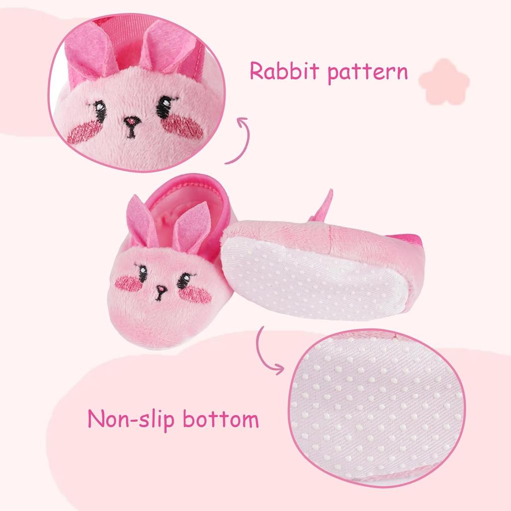 7 PCS Reborn Baby Doll Bathrobe Rabbit Pattern with Slippers and Bath Playset for 17-22 Inch Baby Doll Accessories with Mirror, Comb, Soap, and Bath