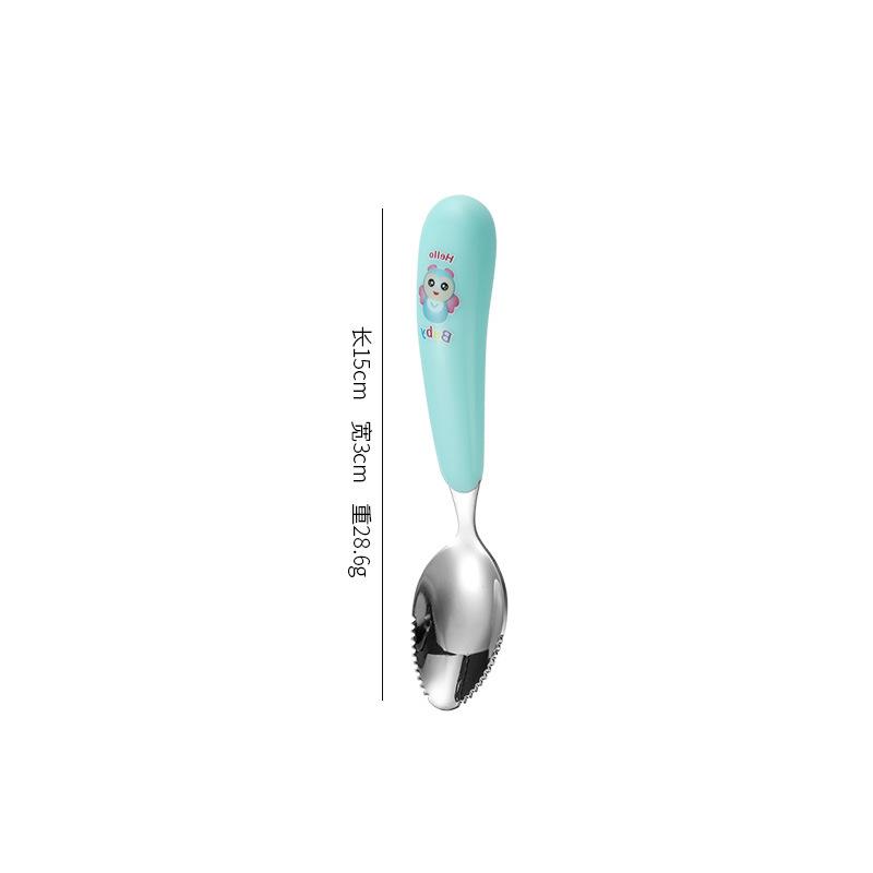 Food Feeding Spoon Fork Gadgets Child Tableware Set 304 Stainless Steel Spoon and Fork Set Elbow Spoon Portable Tableware