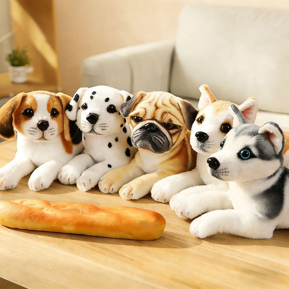 Husky Simulation Dog Plush Toy Soft Puppy Doll Cute Stuffed Animal Toy  Kids Birthday Gift