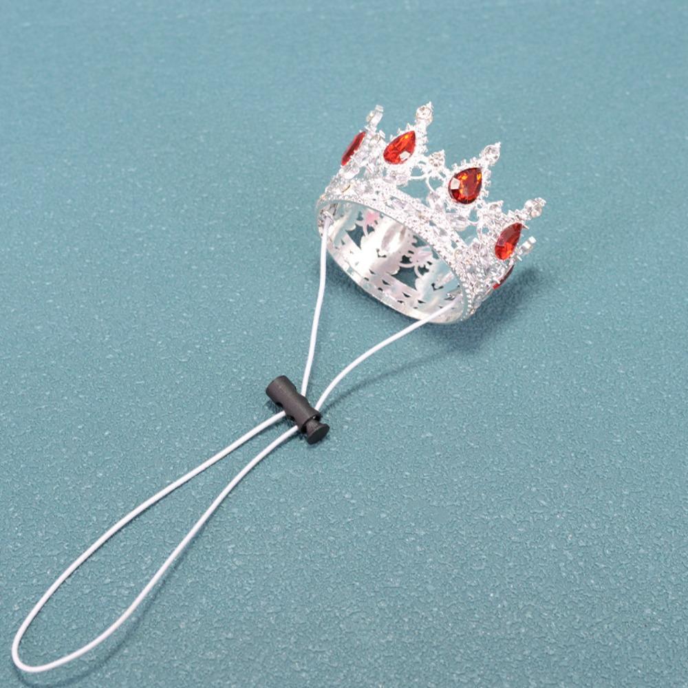 

New Alloy Rhinestone Pet Crown Adjustable Cord Electroplated Sparkling Tiara Gold/Silver Pet Hats Photo Prop