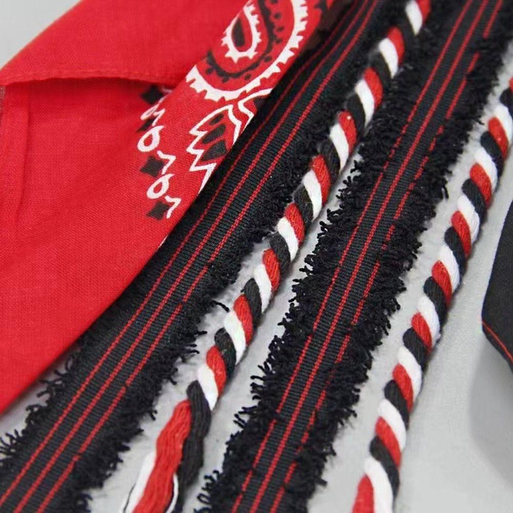 HipHop Cashew Flower Square Scarf Ribbon Pant Chain Punk Trousers Chains  Women's