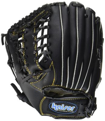 KAISER Throw Glove for and Suitable for Upper Elementary School and Leisure Family Black KW-339 10.5-inch Left-Handed Baseball, Catch, Practice,