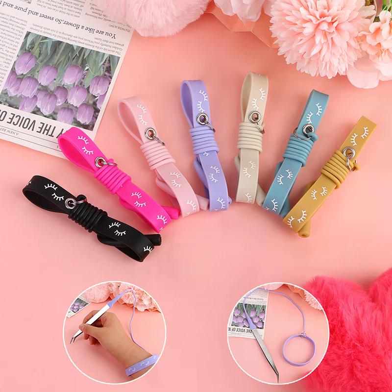 Tool Silicone 1Pc for Silica Gel Wrist Strap Grafting Eyelash Tweezers Bracelet Makeup Girl