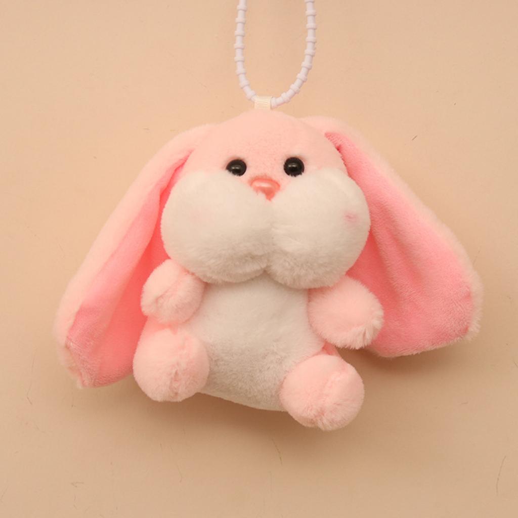 Fashionable Rabbit Shaped Keyring Long Eared Plush Bunnys Bag Pendant Keychain Handbag Accessory for Animal Lovers