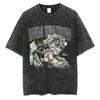 Anime Demon Slayer Rengoku Kyoujurou Print T Shirt Men Women Washed Cotton Tshirts Manga Tee Harajuku Male Casual Loose T-shirt