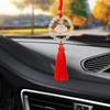 Chinese Blessing Lotus Glass Car Mirror Hanging Pendant Rearview Charm for Home and Car Decoration