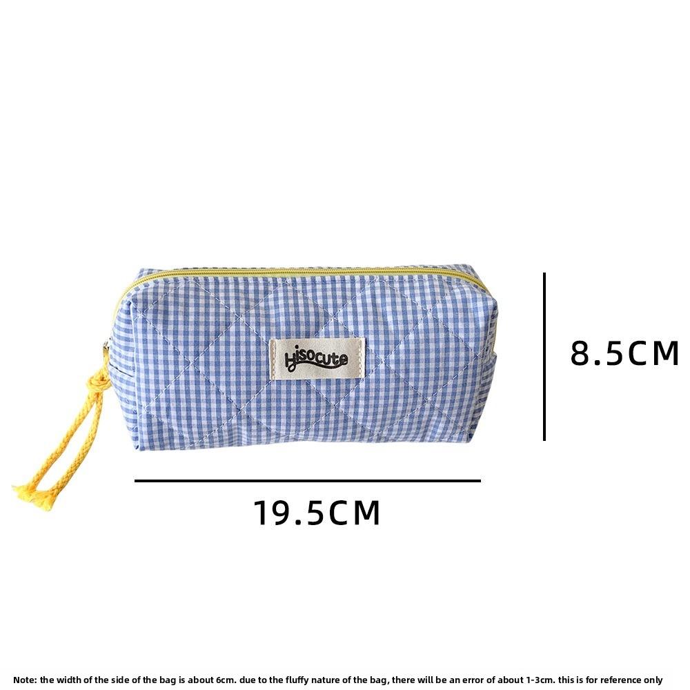1PC Color Checkered Pencil Case Girls' Stationery Makeup Bag New Storage Bag