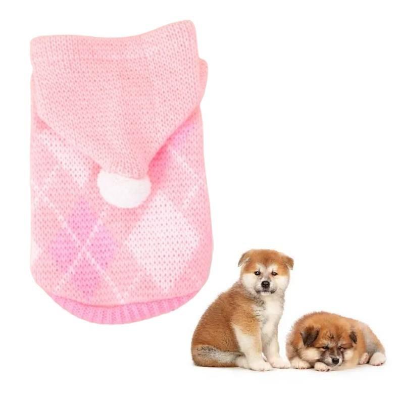 Cozy Winter Pet Sweater With Hood Knitted Dog And Cat Clothes Available Now