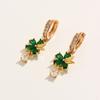 1 Pair Fashion Butterfly Flowers Zirconia Dangle Earrings for Women Golden Earring Jewelry Wedding Party Accessories