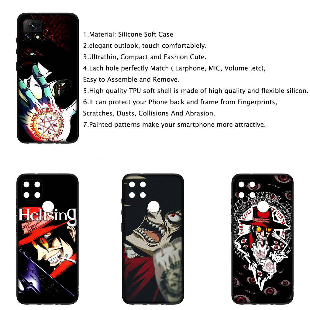 Cover for iPhone 16 15 Xiaomi Redmi Note 14 13 12 11 Pro Max X 8 9 16e Samsung Galaxy S25 S24 S23 Moto G85 G75 OPPO Huawei Hellsing Alucard Phone Case