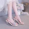Xia New Stiletto Butterfly Rhinestone Strap Sandals Female Fairy Wind Open Toe Non-slip Wear-resistant High Heels