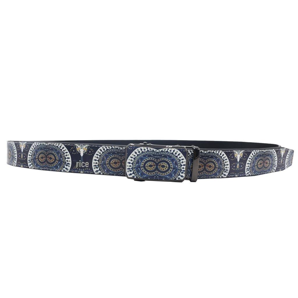 Owl Eyes Graffiti Print Automatic Buckle Leather Belt