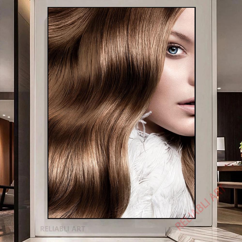 Hairdresser Barber Hair Salon Canvas Painting Hairstyle Posters Wall Art for Living Room Barber Shop Home Decoration