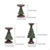 3 Christmas Candle Holders Resin Tea Light Decoration Candlesticks for Party Table